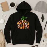 Dachshund Pumpkin Shape Plaid Leopard Dog Autumn Halloween Hoodie thumb 3