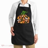 Dachshund Pumpkin Shape Plaid Leopard Dog Autumn Halloween Apron thumb 2