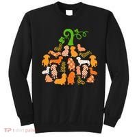 Dachshund Pumpkin Shape Plaid Leopard Dog Autumn Halloween Sweatshirt thumb 0