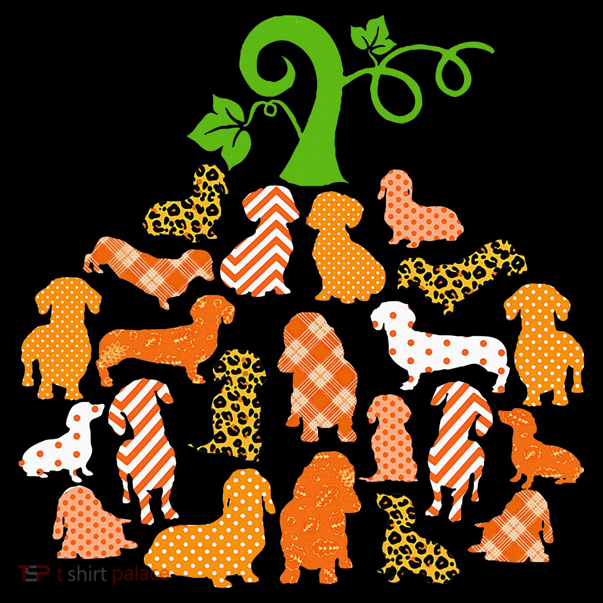 Dachshund Pumpkin Shape Plaid Leopard Dog Autumn Halloween Sweatshirt