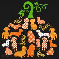 Dachshund Pumpkin Shape Plaid Leopard Dog Autumn Halloween Button thumb 1