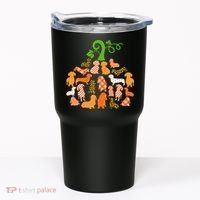 Dachshund Pumpkin Shape Plaid Leopard Dog Autumn Halloween Tumbler thumb 0