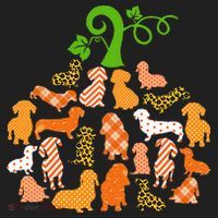 Dachshund Pumpkin Shape Plaid Leopard Dog Autumn Halloween Hat thumb 2