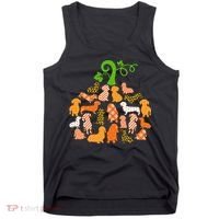 Dachshund Pumpkin Shape Plaid Leopard Dog Autumn Halloween Tank Top thumb 0