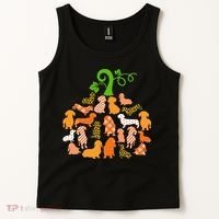 Dachshund Pumpkin Shape Plaid Leopard Dog Autumn Halloween Tank Top thumb 2