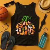 Dachshund Pumpkin Shape Plaid Leopard Dog Autumn Halloween Tank Top thumb 4