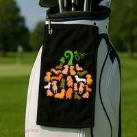 Dachshund Pumpkin Shape Plaid Leopard Dog Autumn Halloween Golf Towel thumb 2