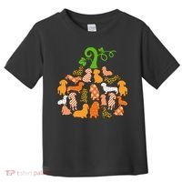 Dachshund Pumpkin Shape Plaid Leopard Dog Autumn Halloween Toddler T-Shirt thumb 0