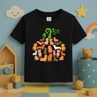 Dachshund Pumpkin Shape Plaid Leopard Dog Autumn Halloween Toddler T-Shirt thumb 3