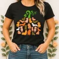 Dachshund Pumpkin Shape Plaid Leopard Dog Autumn Halloween Women's T-Shirt thumb 2