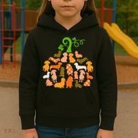 Dachshund Pumpkin Shape Plaid Leopard Dog Autumn Halloween Kids Hoodie thumb 3