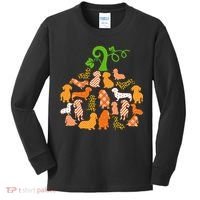 Dachshund Pumpkin Shape Plaid Leopard Dog Autumn Halloween Kids Long Sleeve Shirt thumb 0