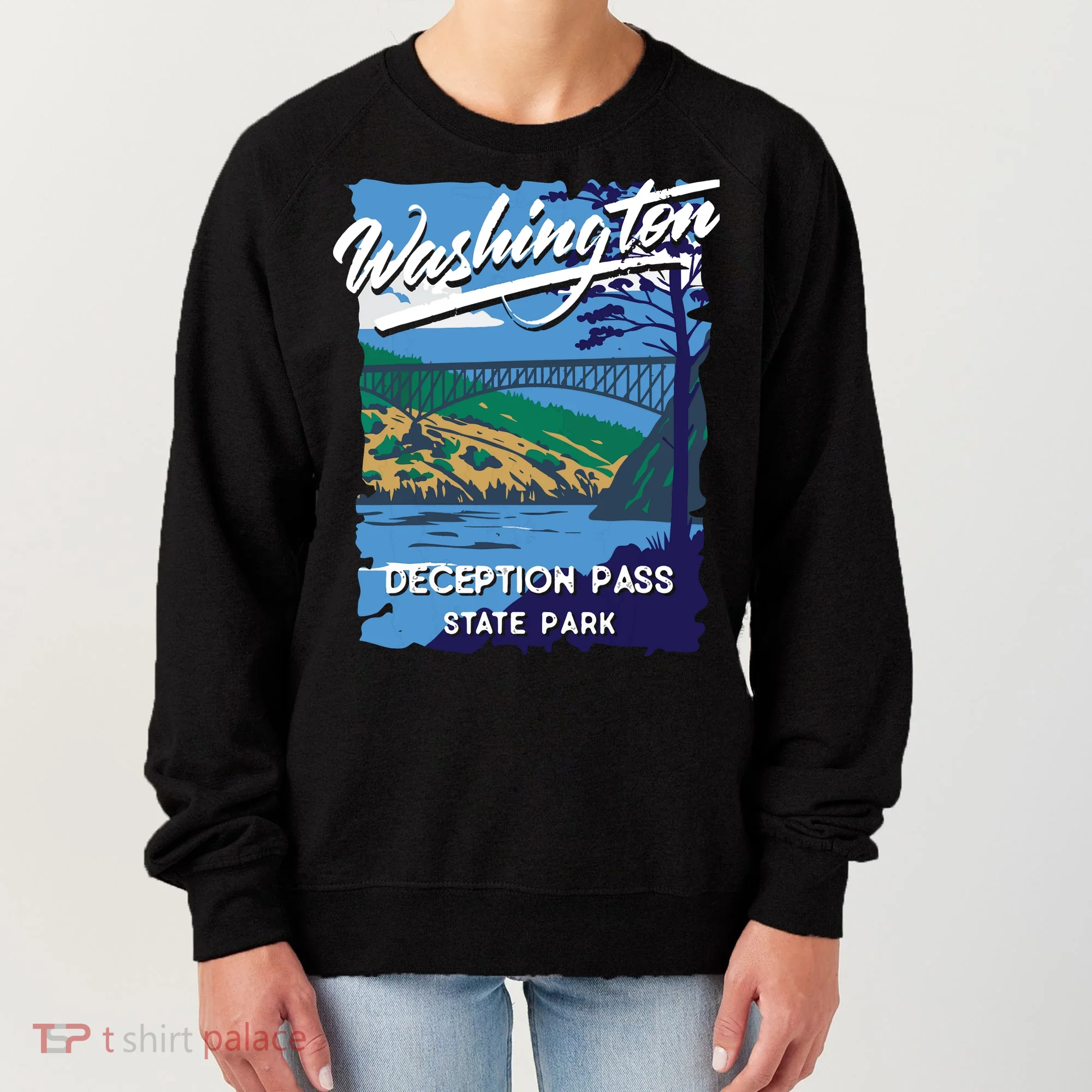 Deception Pass State Park Washington Evergreen State Camping Women's Sweatshirt
