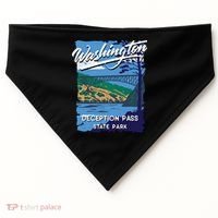 Deception Pass State Park Washington Evergreen State Camping USA-Made Doggie Bandana thumb 0