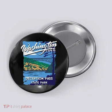 Deception Pass State Park Washington Evergreen State Camping Button