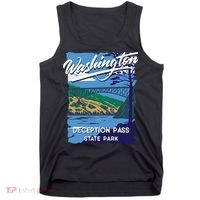 Deception Pass State Park Washington Evergreen State Camping Tank Top thumb 0