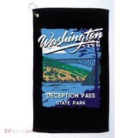 Deception Pass State Park Washington Evergreen State Camping Golf Towel thumb 0