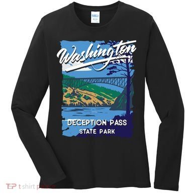 Deception Pass State Park Washington Evergreen State Camping Women's Long Sleeve Shirt