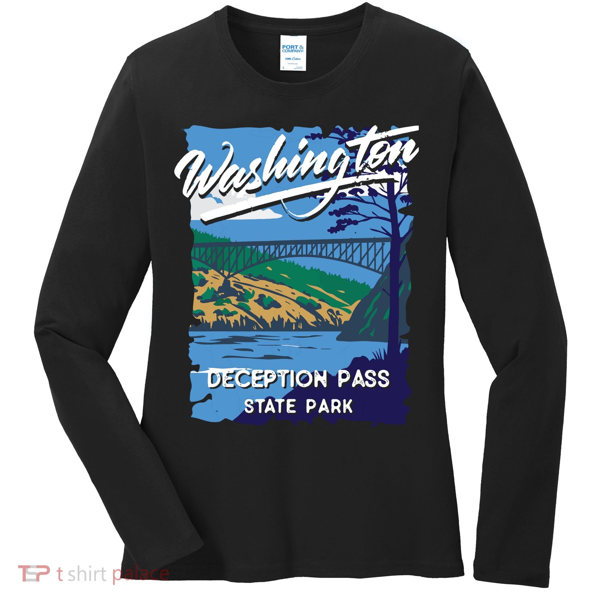 Deception Pass State Park Washington Evergreen State Camping Women's Long Sleeve Shirt