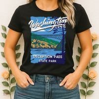 Deception Pass State Park Washington Evergreen State Camping Women's T-Shirt thumb 2