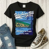 Deception Pass State Park Washington Evergreen State Camping Women's T-Shirt thumb 3