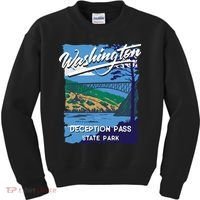 Deception Pass State Park Washington Evergreen State Camping Kids Sweatshirt thumb 0