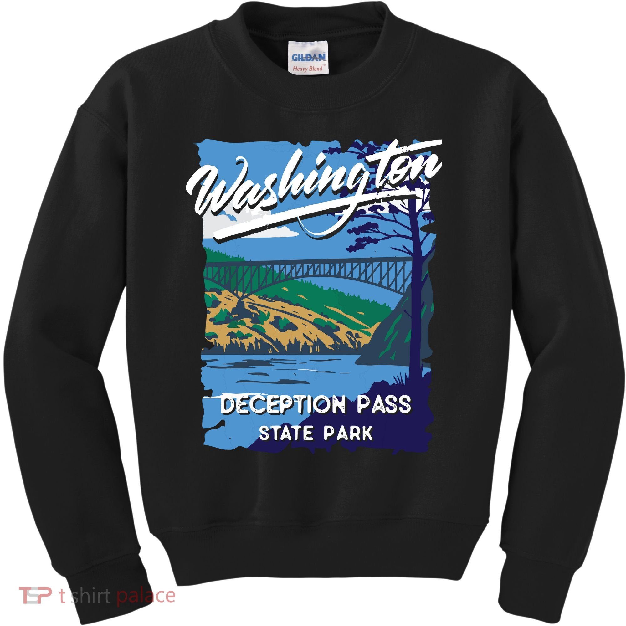 Deception Pass State Park Washington Evergreen State Camping Kids Sweatshirt