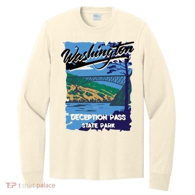 Deception Pass State Park Washington Evergreen State Camping Long Sleeve Shirt