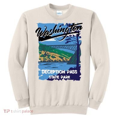 Deception Pass State Park Washington Evergreen State Camping Sweatshirt