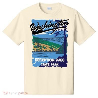 Deception Pass State Park Washington Evergreen State Camping T-Shirt