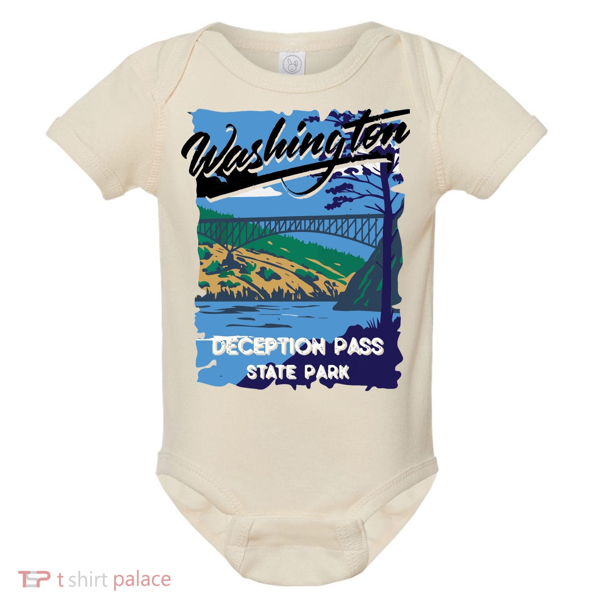 Deception Pass State Park Washington Evergreen State Camping Baby Bodysuit