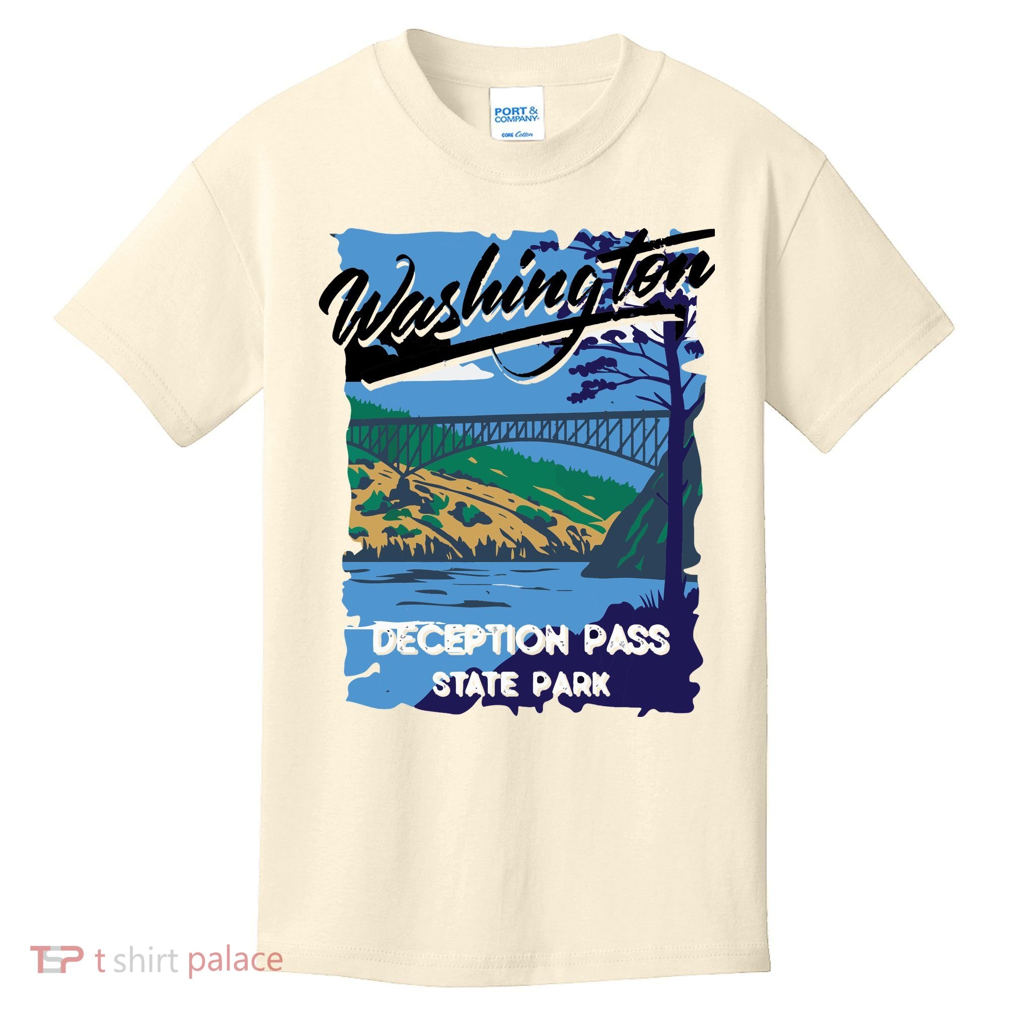 Deception Pass State Park Washington Evergreen State Camping Kids T-Shirt