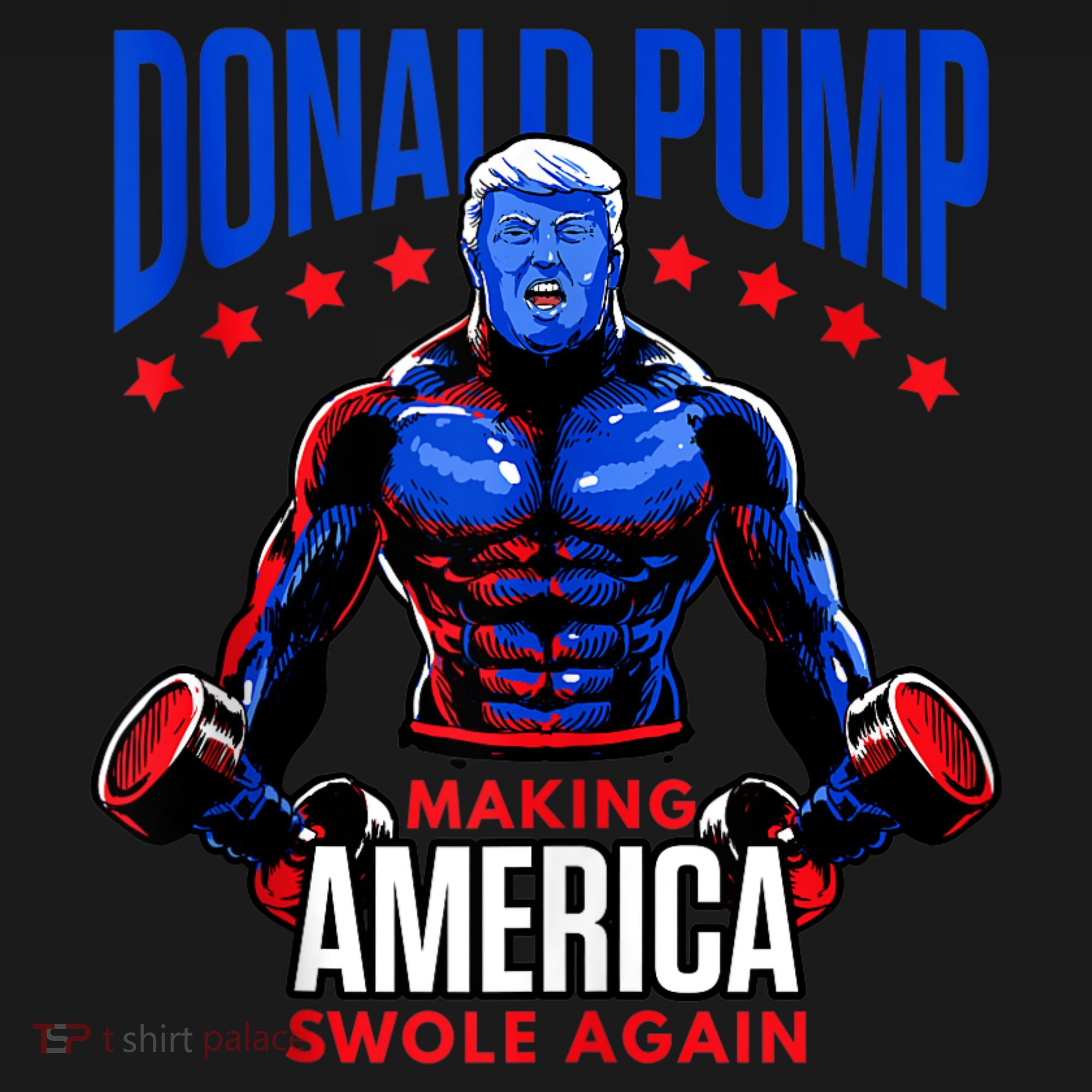 Donald Pump Swole America Trump Weight Lifting Gym Fitness Women's Tank Top