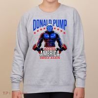 Donald Pump Swole America Trump Weight Lifting Gym Women's Sweatshirt thumb 0