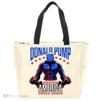 Donald Pump Swole America Trump Weight Lifting Gym Tote Bag thumb 0