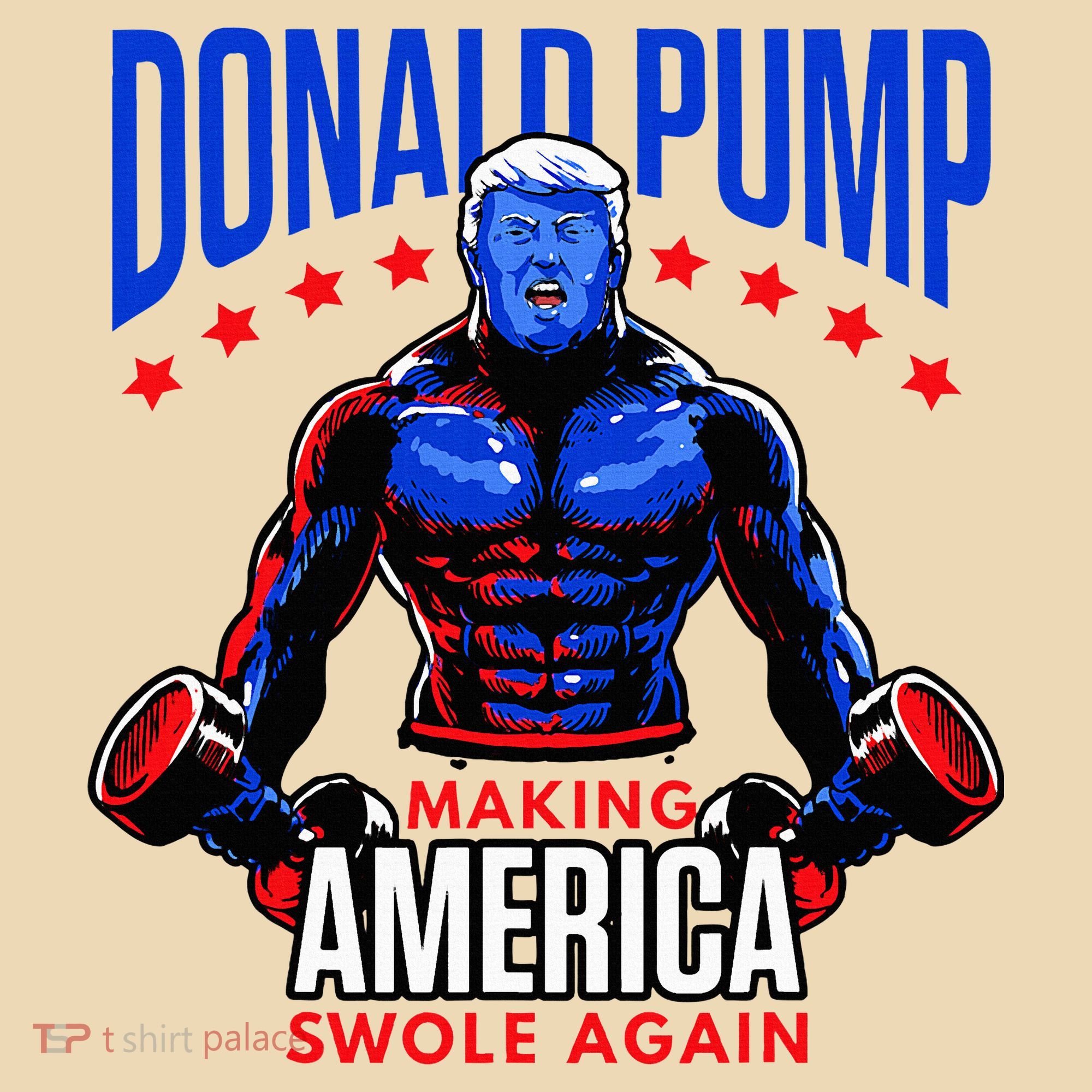 Donald Pump Swole America Trump Weight Lifting Gym Tote Bag