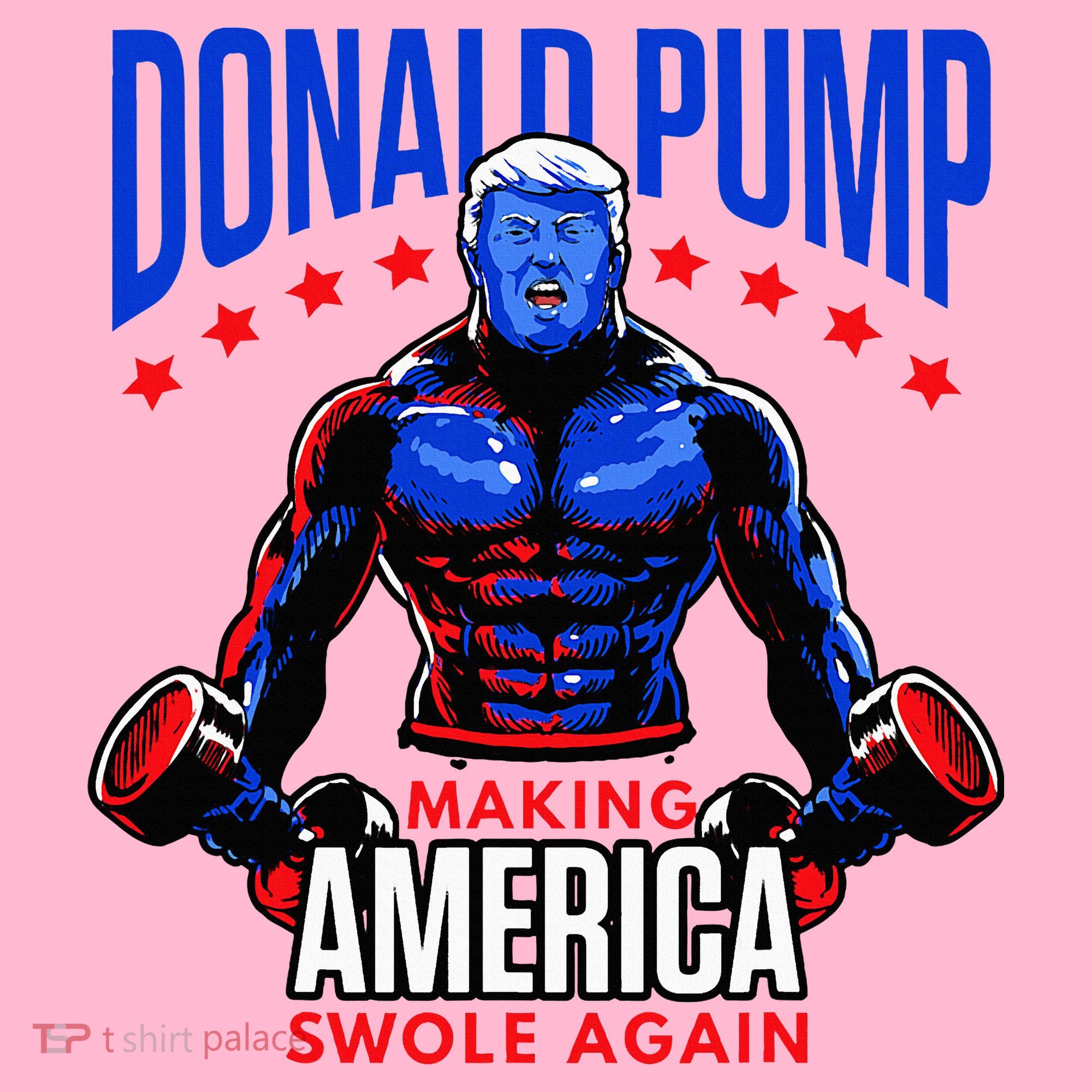 Donald Pump Swole America Trump Weight Lifting Gym Coaster