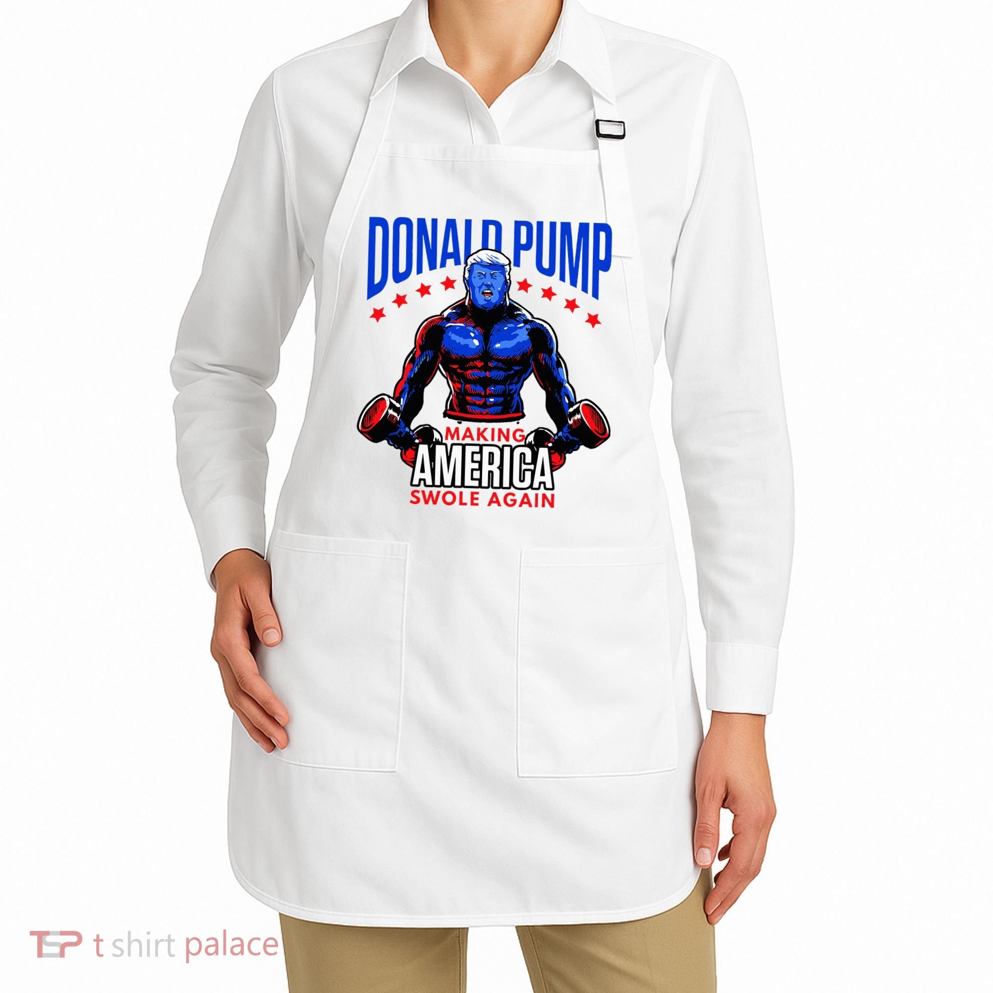 Donald Pump Swole America Trump Weight Lifting Gym Apron