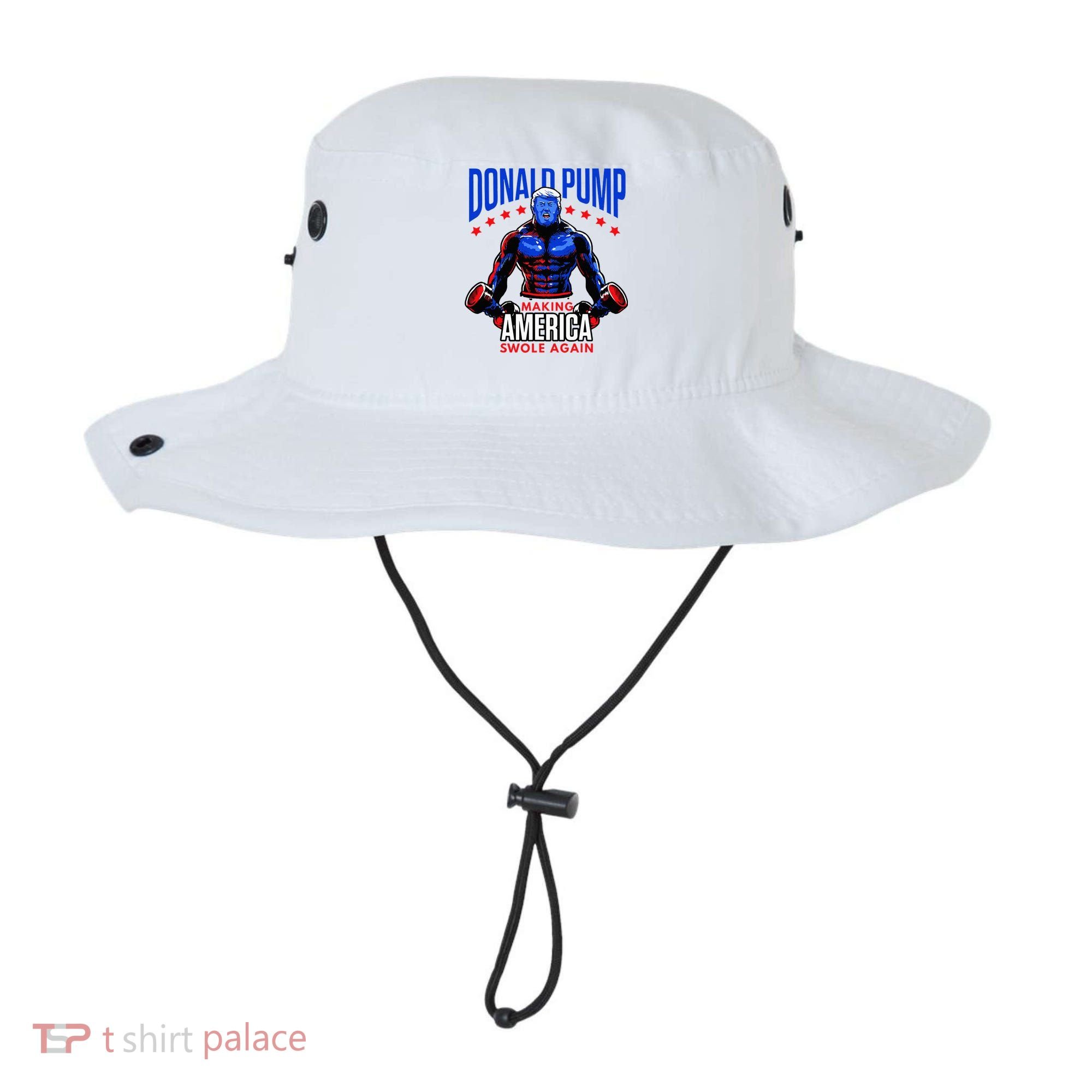Donald Pump Swole America Trump Weight Lifting Gym Bucket Hat