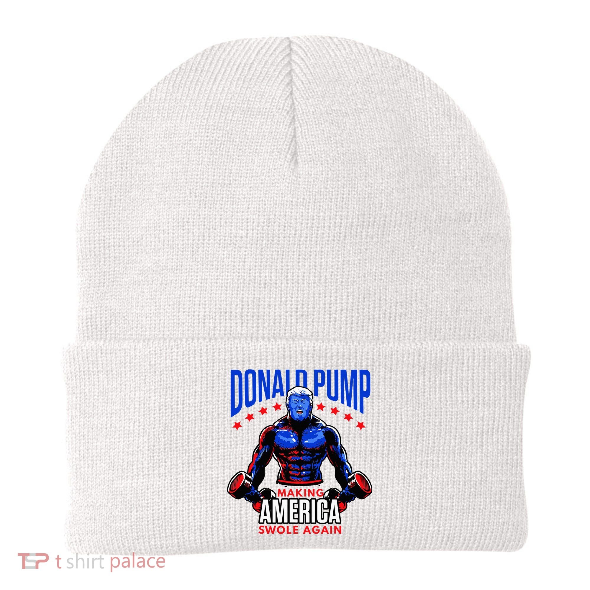 Donald Pump Swole America Trump Weight Lifting Gym Beanie