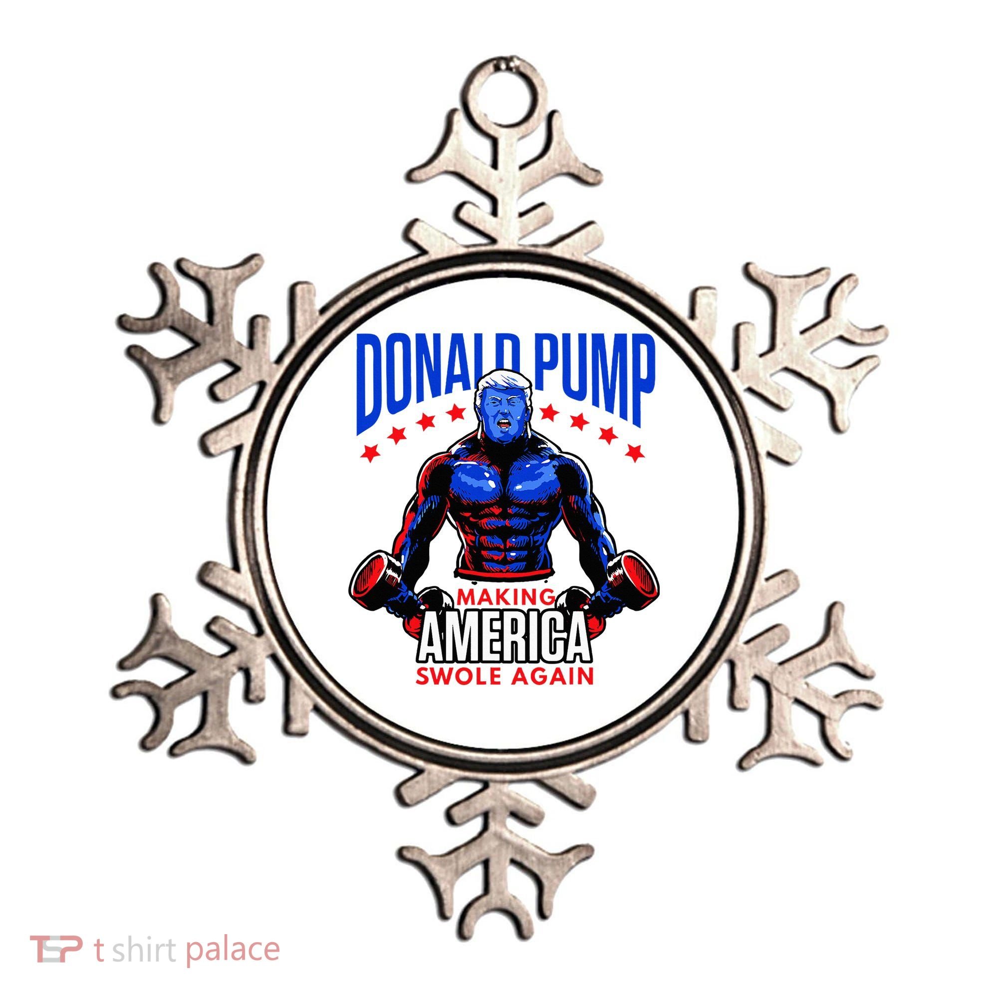 Donald Pump Swole America Trump Weight Lifting Gym Ornament