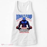 Donald Pump Swole America Trump Weight Lifting Gym Women's Tank Top thumb 0