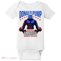 Donald Pump Swole America Trump Weight Lifting Gym Baby Bodysuit thumb 0