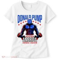 Donald Pump Swole America Trump Weight Lifting Gym Women's T-Shirt thumb 0