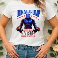 Donald Pump Swole America Trump Weight Lifting Gym Women's T-Shirt thumb 2