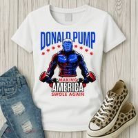 Donald Pump Swole America Trump Weight Lifting Gym Women's T-Shirt thumb 3