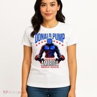 Donald Pump Swole America Trump Weight Lifting Gym Women's T-Shirt thumb 4