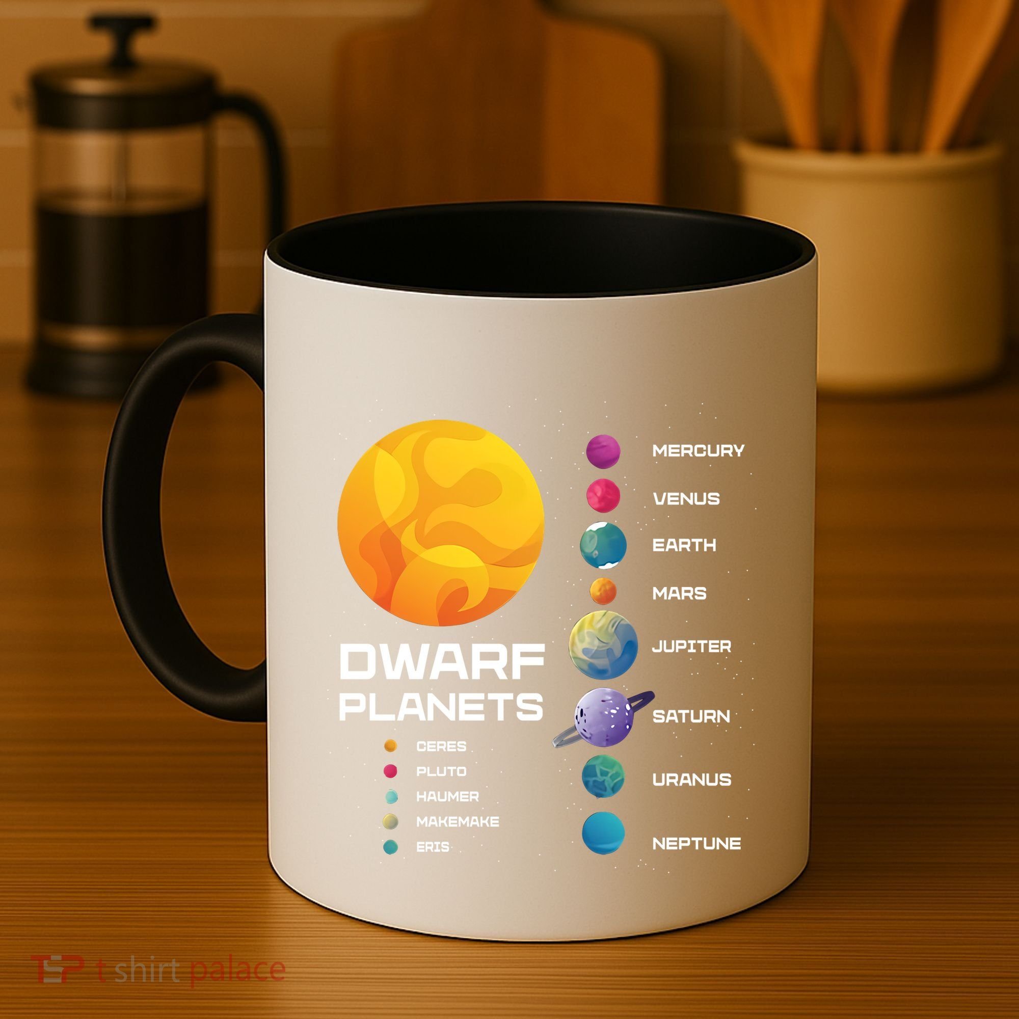 Dwarf Planets Space Astronaut Galaxy Mars Earth Venus Mercury Jupiter Coffee Mug