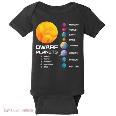 Dwarf Planets Space Astronaut Galaxy Mars Earth Venus Mercury Jupiter Baby Bodysuit