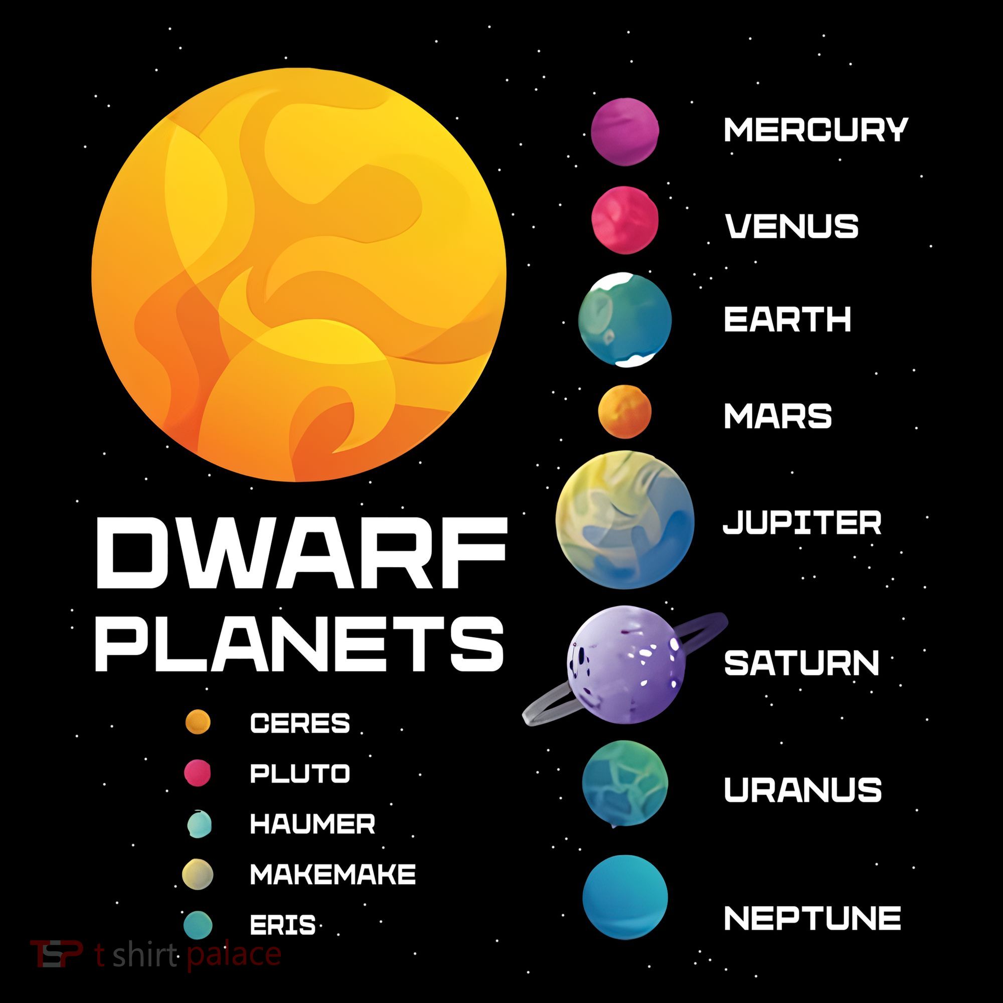 Dwarf Planets Space Astronaut Galaxy Mars Earth Venus Mercury Jupiter Toddler T-Shirt